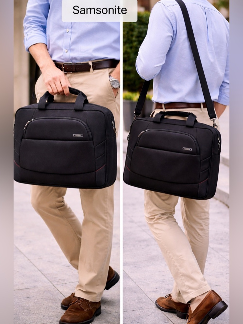 Samsonite Black Laptop Briefcase with Shoulder Strap